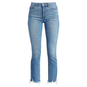 PAIGE Women's Cindy High Rise Ankle Jeans with Destroyed Hem Size 29